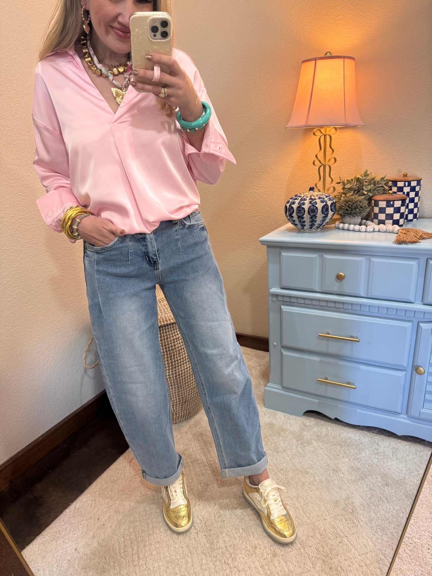 Vervet Front Pleat Cuffed Jeans