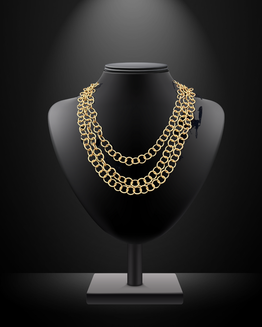 Gold Link Multi Strand Necklace