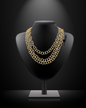 Gold Link Multi Strand Necklace