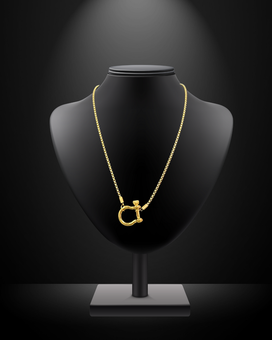 Antique Metal Horsebit Necklace (2 colors)