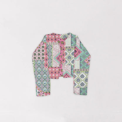 Ida Mae Green Laramie Patchwork Quilted Cropped Jacket *FS