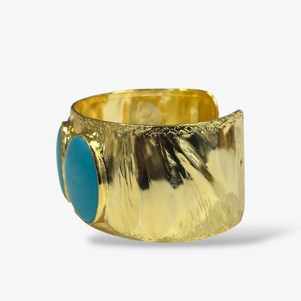 Riley Cuff-  3 Stone Turquoise Cuff