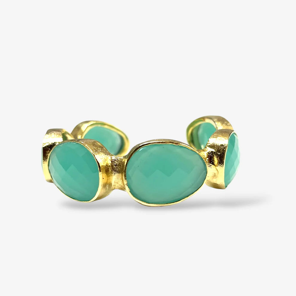 Kara Chalcedony Stone Cuff