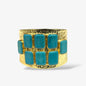 Riley Cuff-  3 Rectangle Stone Turquoise Cuff