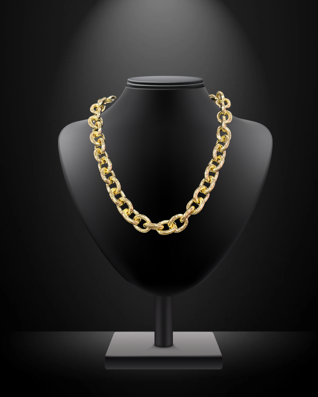 Large Textured Link Chain Magnetic Necklace