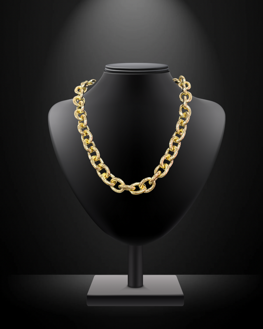 Large Textured Link Chain Magnetic Necklace