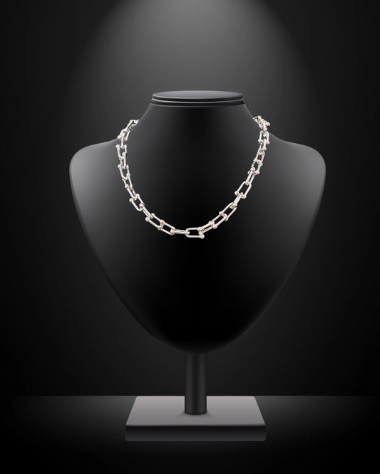 Silver Horsebit Chain Magnetic Necklace