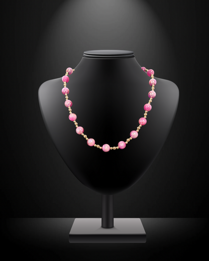 Pink Bead Magnetic Necklace