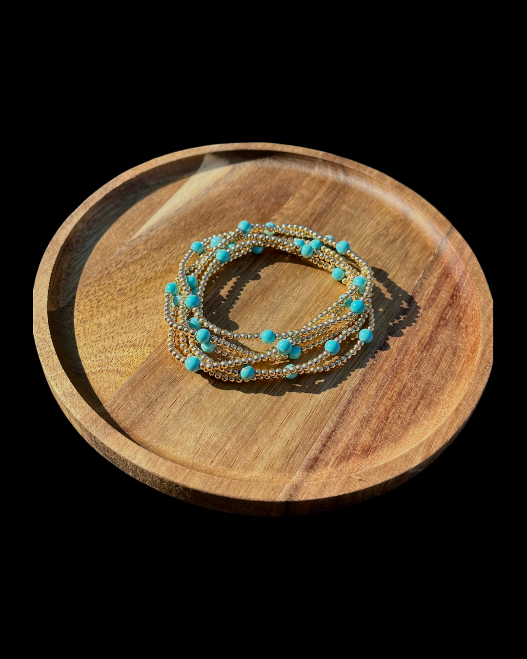 Set of 5 Turquoise Bead Bracelets