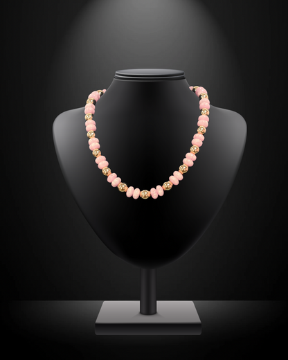 Colored Stone with Gold Bead Magnetic Necklace- 2 Colors