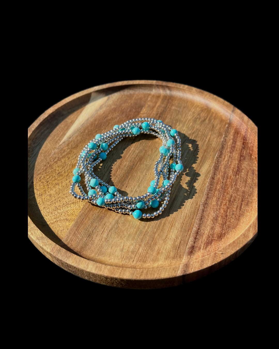 Set of 5 Turquoise Bead Bracelets