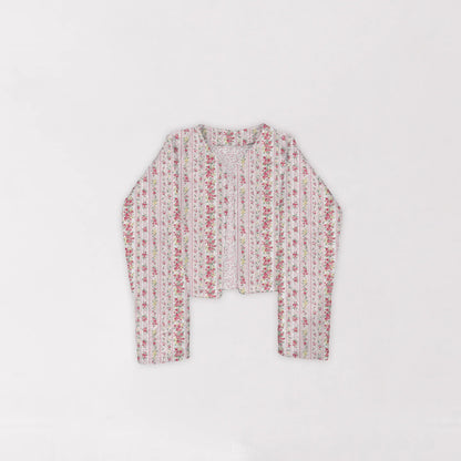 Ida Mae Wilshire Stripe Pink Quilted Cropped Jacket *FS
