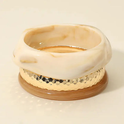 Set of 3 Bangle and Resin Bracelet Set