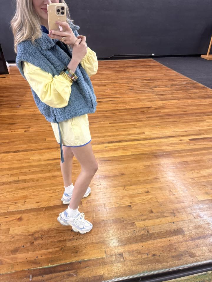 Blue Sherpa Side Tie Vest