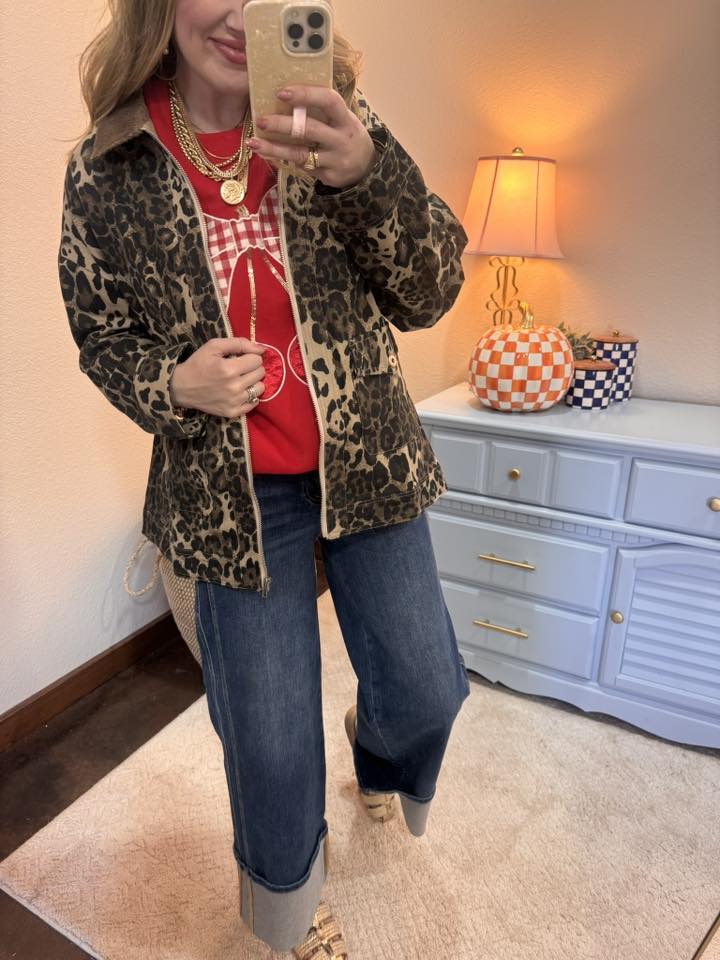 Red Long Sleeve Gingham Bow Cherry Knit Top