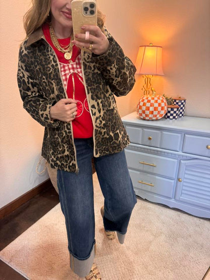 Red Long Sleeve Gingham Bow Cherry Knit Top