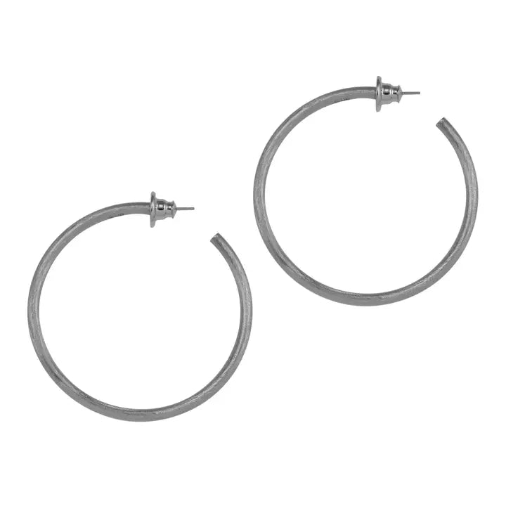 Paris Mid Size Round Hoop- silver