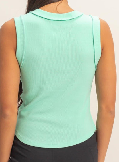 Mint Seam Detail Tank Top