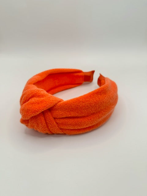 orange french terry headband