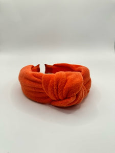 orange french terry headband