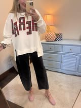 Christmas Plaid "Merry" Lettering Over-sized Waffle Thermal