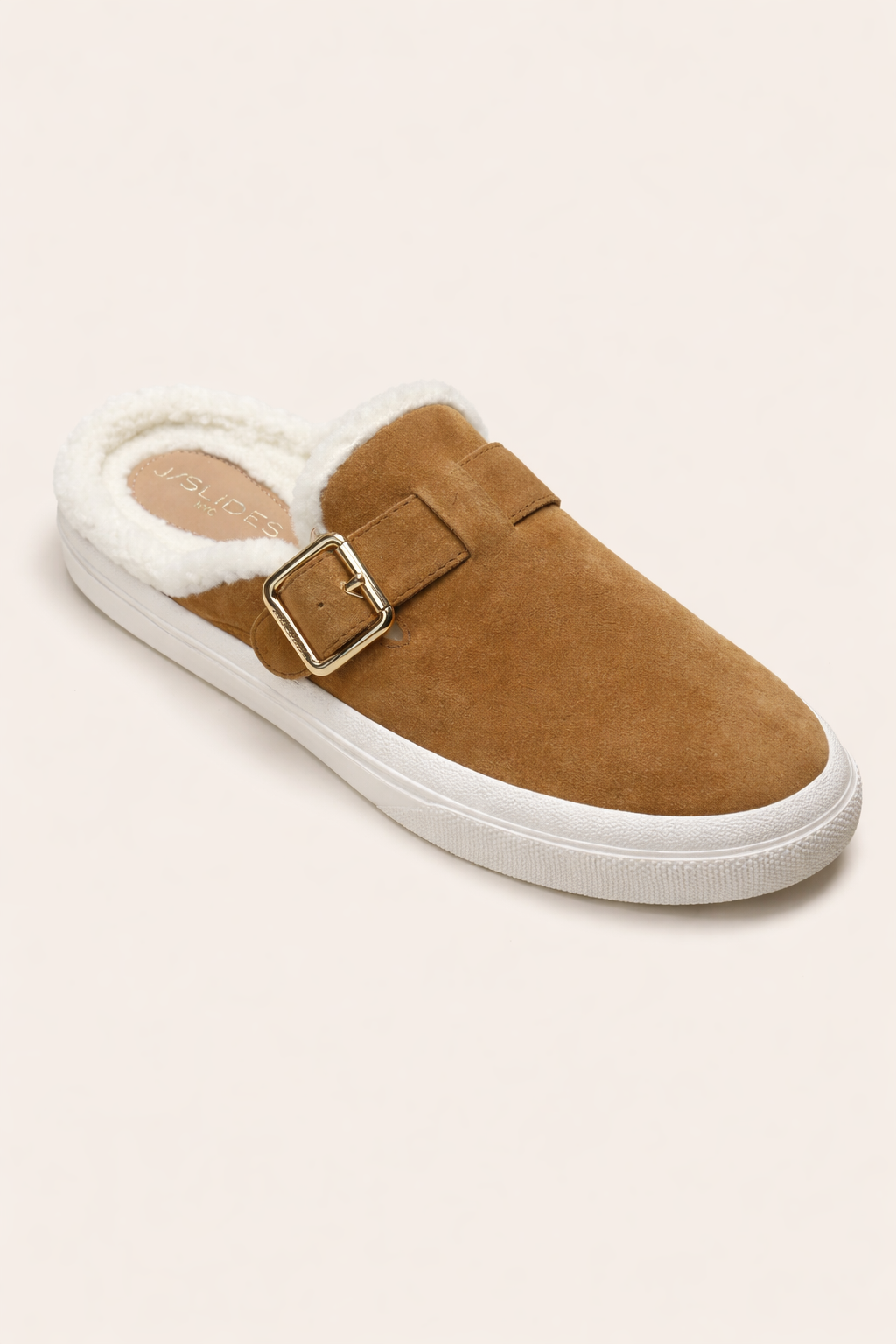Tan Suede Gilly Slides