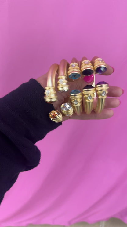 Matte Gold Gemstone Bracelet FS