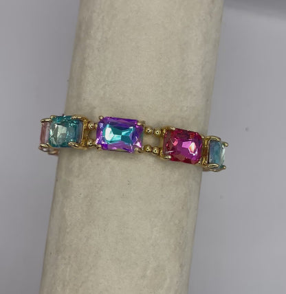 Rectangle Crystal Bracelet Colorful
