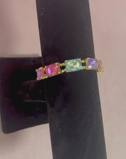 Rectangle Crystal Bracelet Colorful