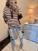 Light High Rise Star Patched Dad Jean